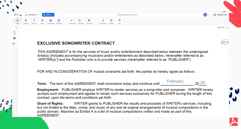 exclusive-songwriter-contract screenshot