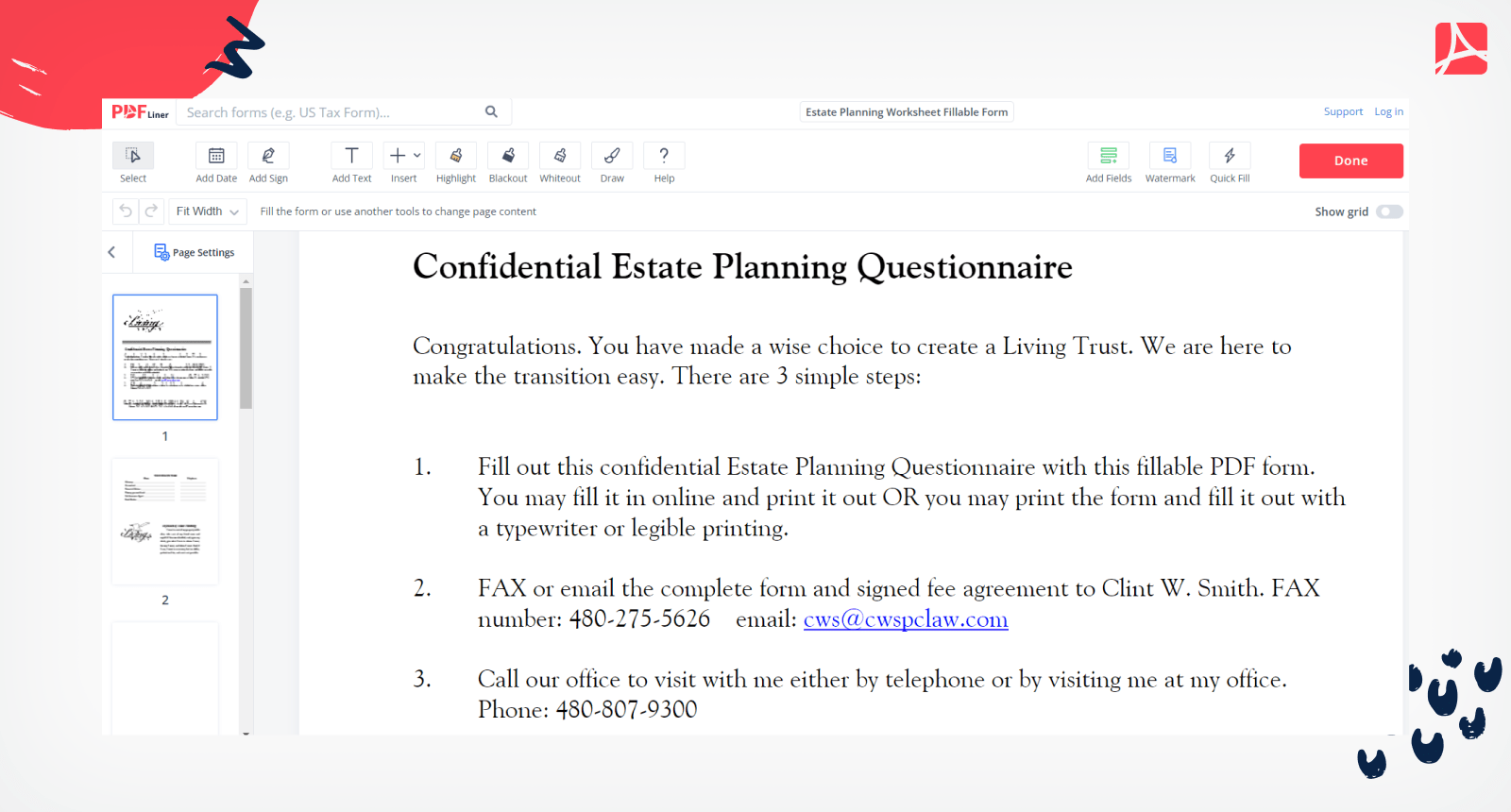 Estate Planning on PDFLiner
