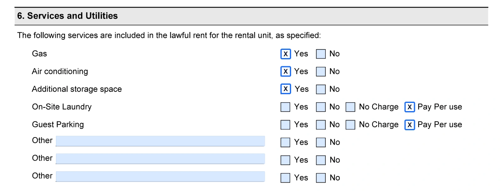 Filling out Ontario standard lease step 9