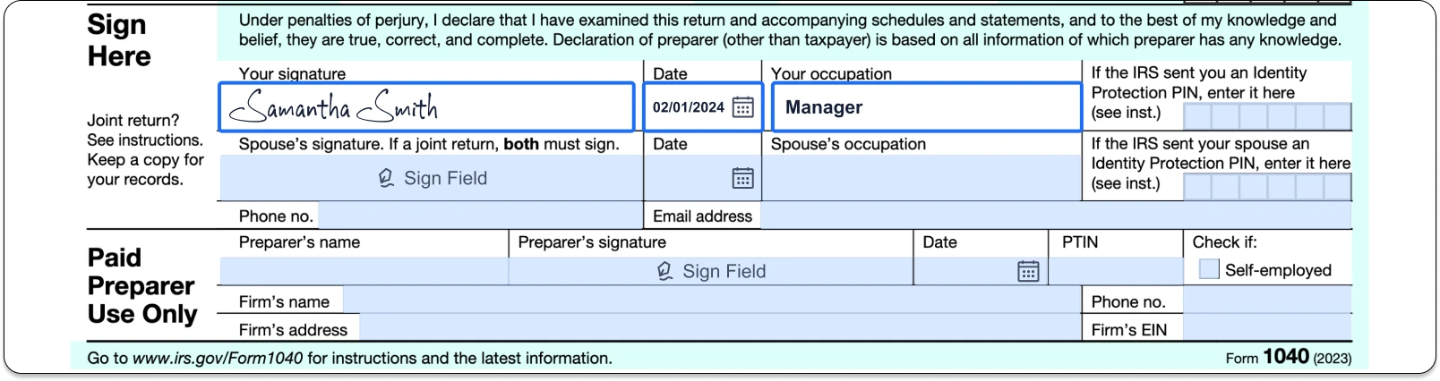 Form 1040 step 12