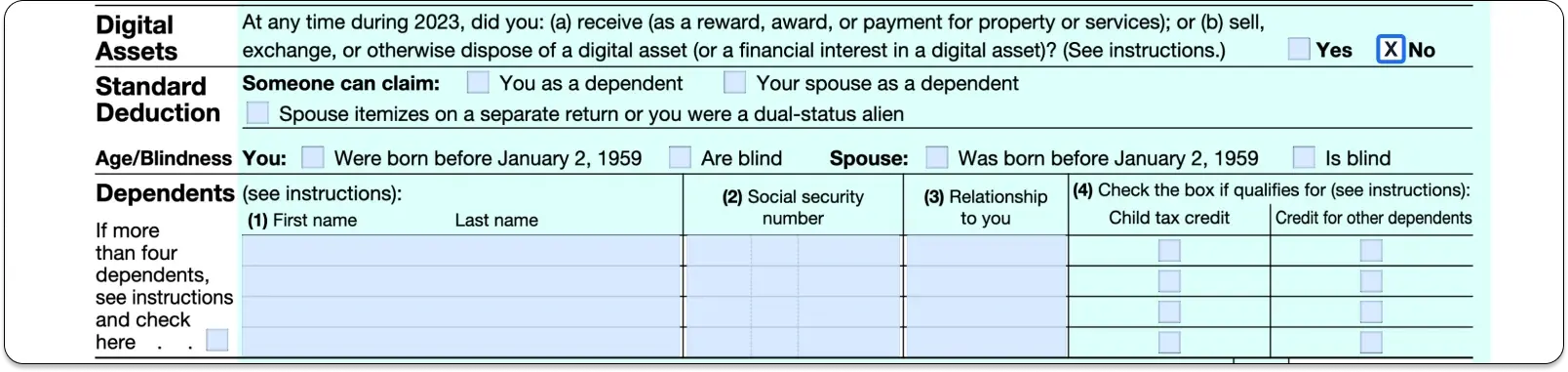 Form 1040 step 6