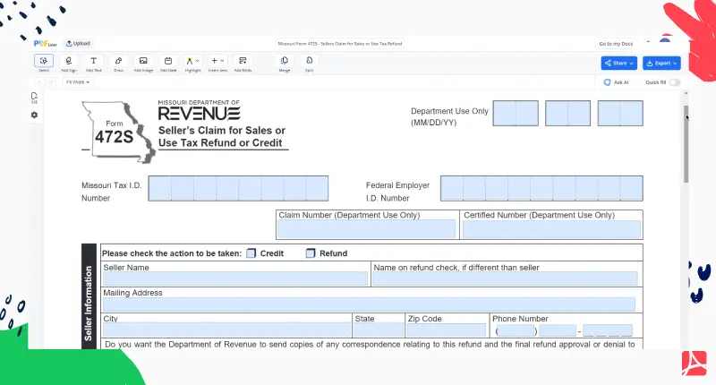 Form 472s PDFLiner screenshot 
