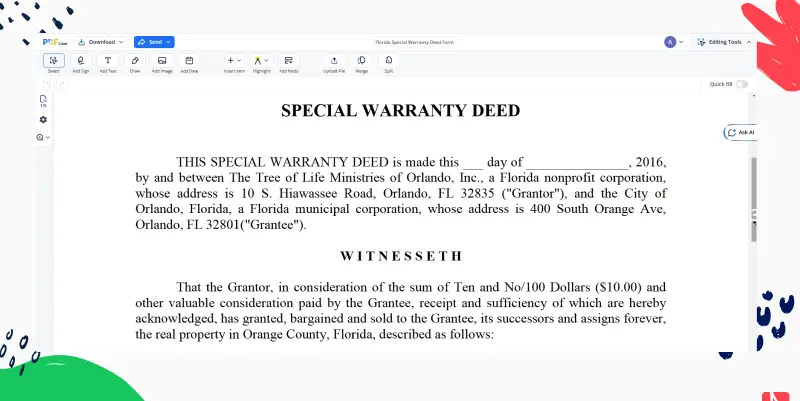 florida-special-warranty-deed-form
