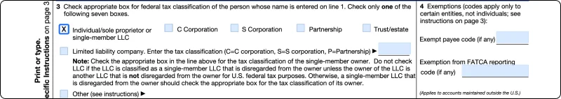 w9 tax classification example