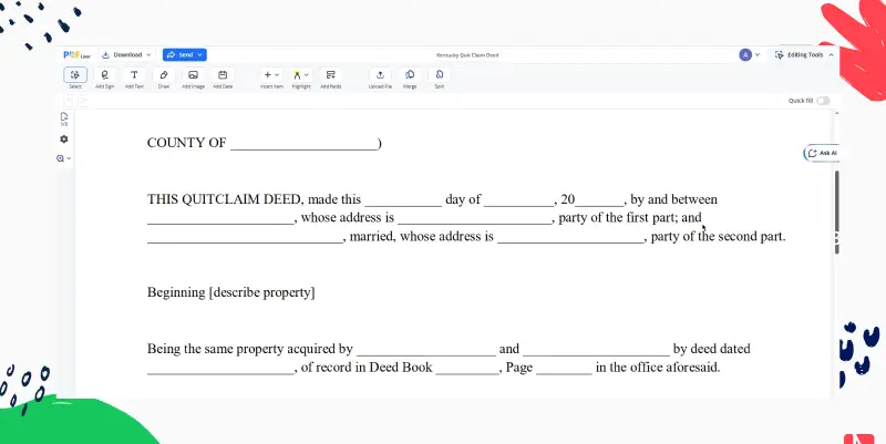 Kentucky Quit Claim Deed