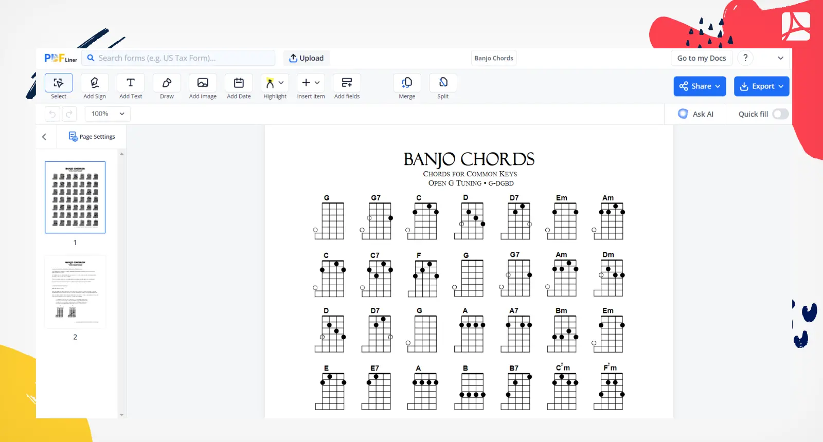 Banjo Chords Screenshot