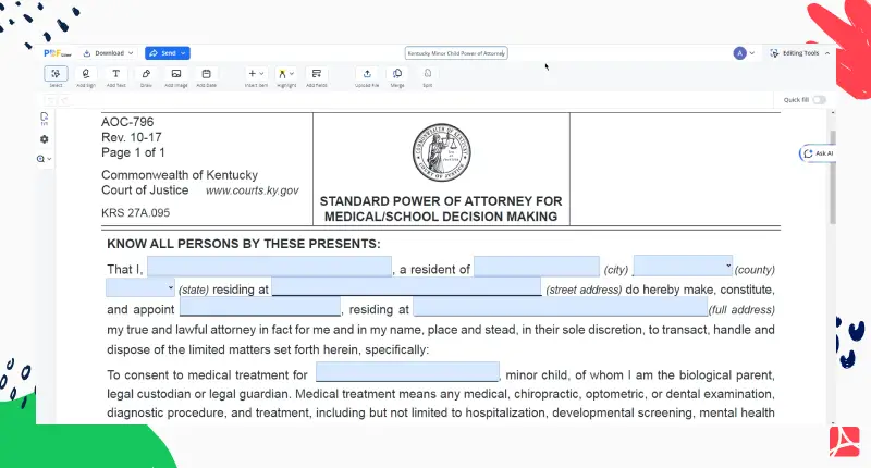 kentucky-minor-child-power-of-attorney screenshot
