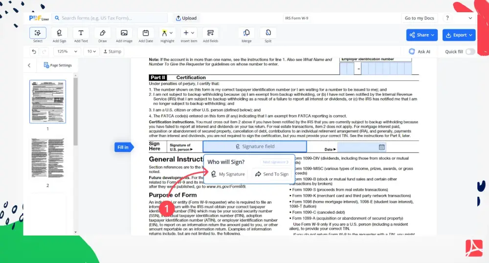 Use a "Signature Field" to Sign Forms - screenshot1