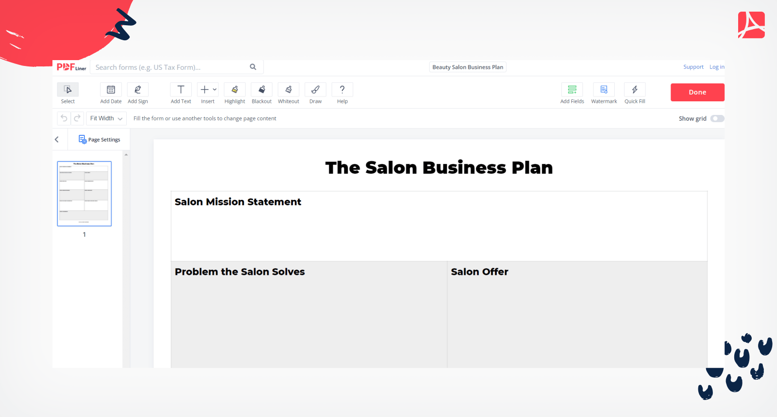 Beauty Salon Business Plan on PDFLiner