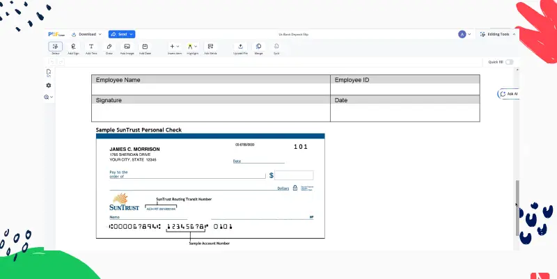 Us Bank Deposit Slip