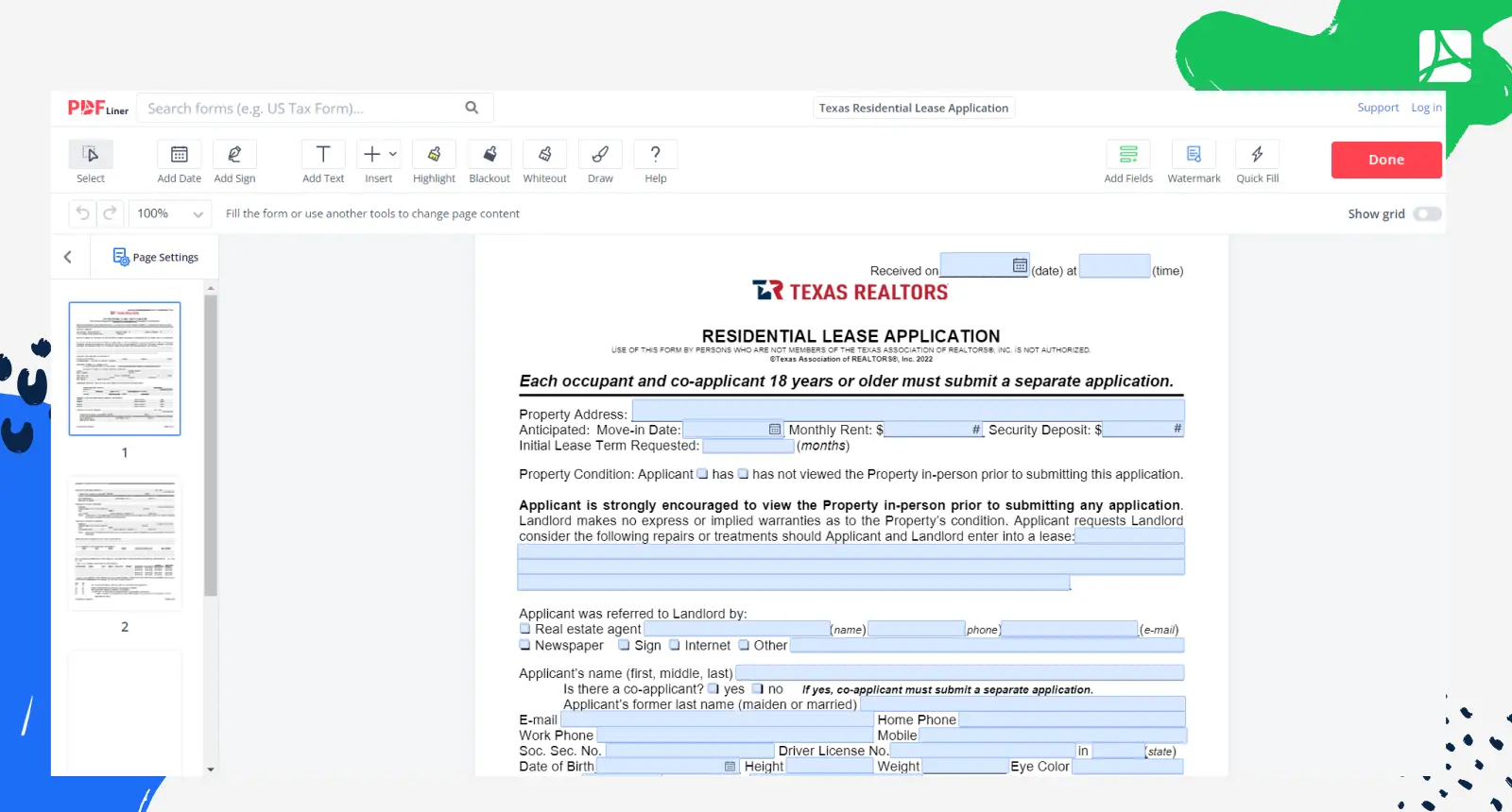 Texas Residential Lease Application Form Blank Sign Online PDFliner   IRA4C3Rw8DeDJffGjjekTAPxZpCrSthbpivdDhGp.webp