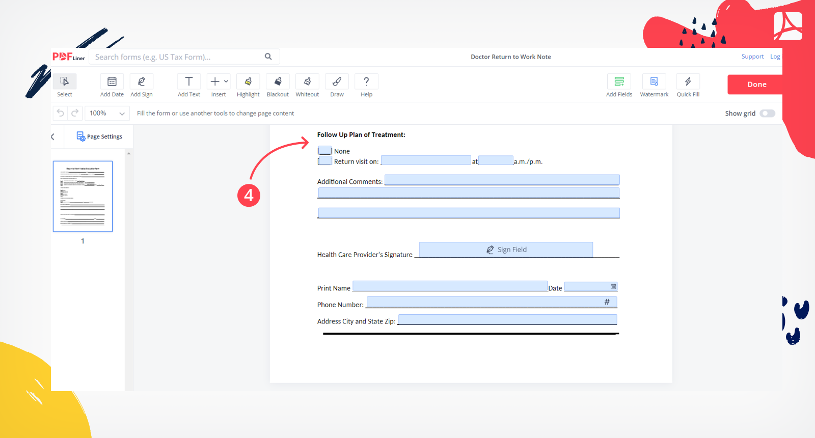 Return To Work Doctor Note Sign Forms Online PDFliner