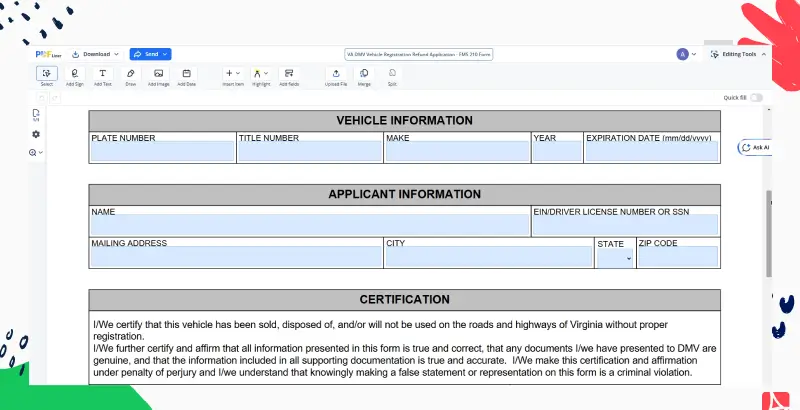 FMS 210 Form
