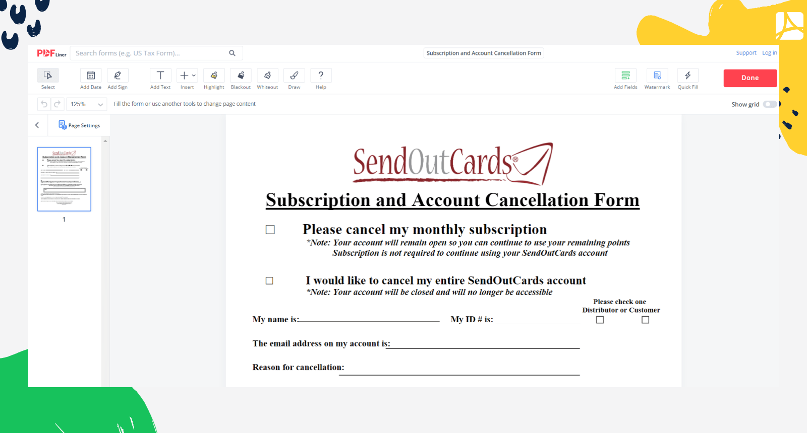 Subscription and Account Cancellation on PDFLiner