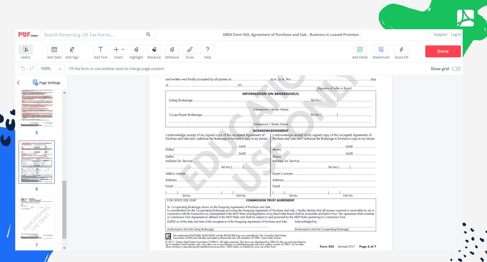 OREA Form 502 Screenshot 2