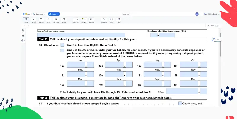Screenshot of Form 720 for 2023
