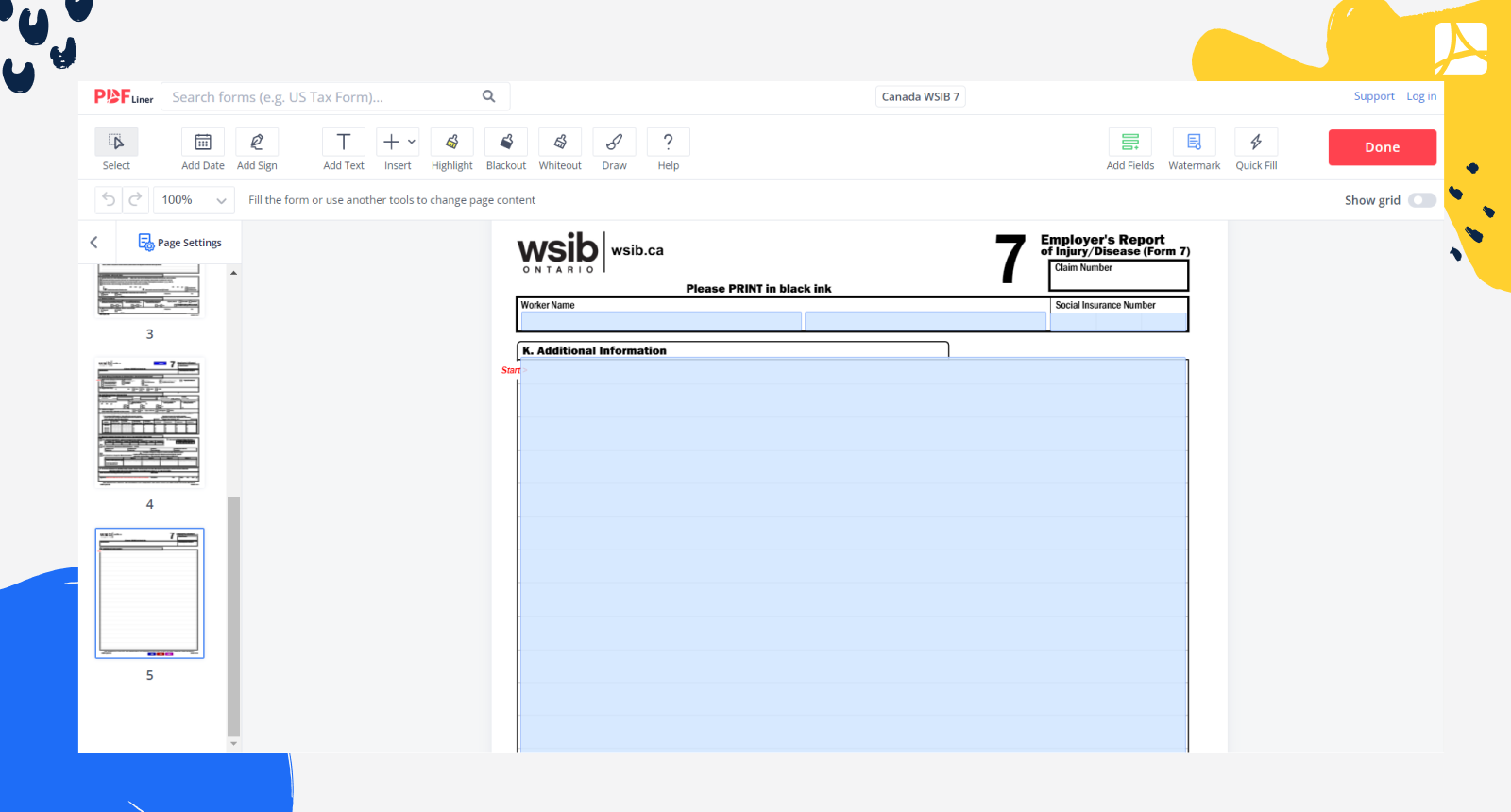 Canada WSIB 7 Form Screenshot 2