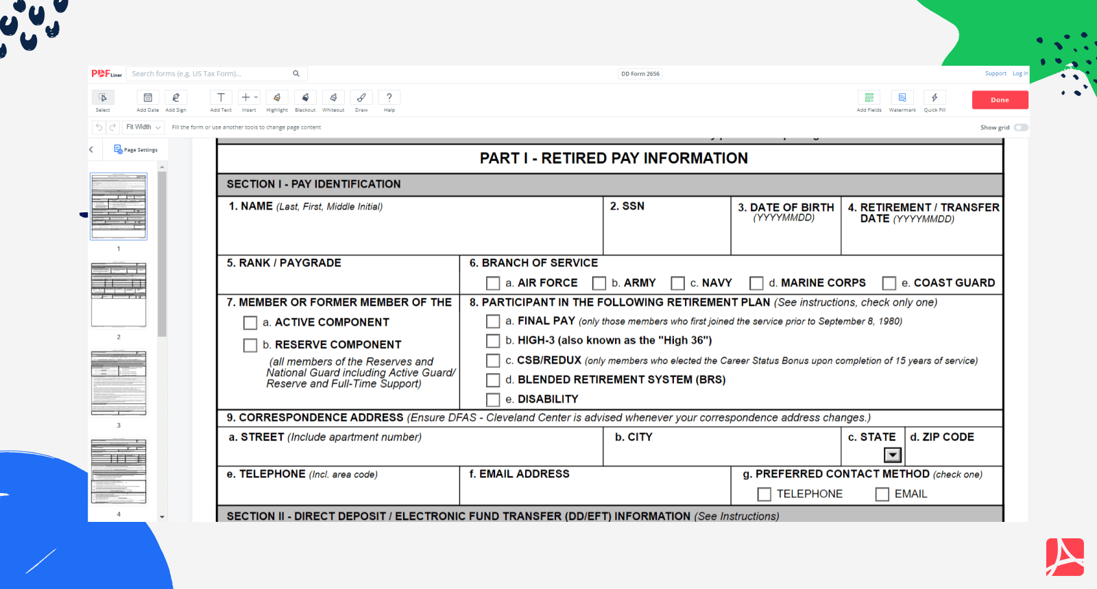 DD Form 2656 on PDFLiner