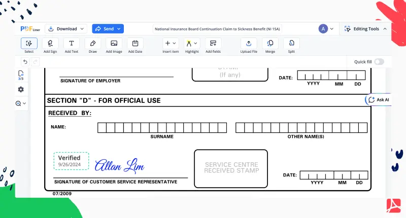 NI 15A Form 1 screenshot