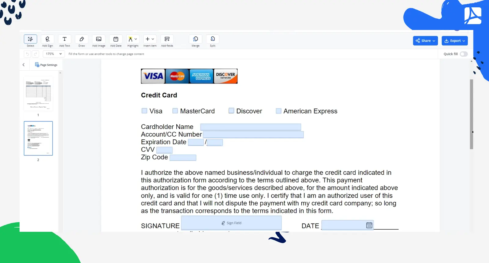 Itemized Invoice screenshot