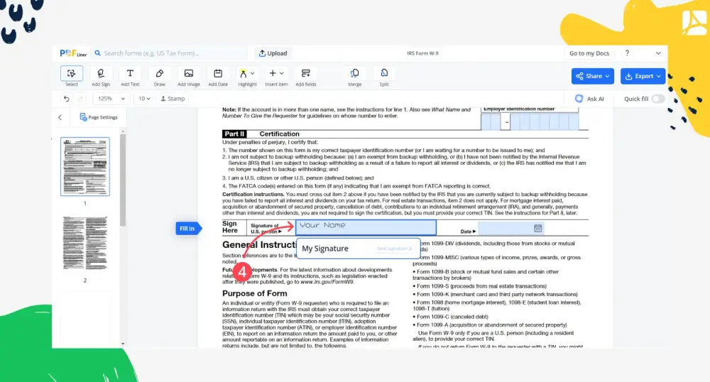 Adding your signature to a PDF