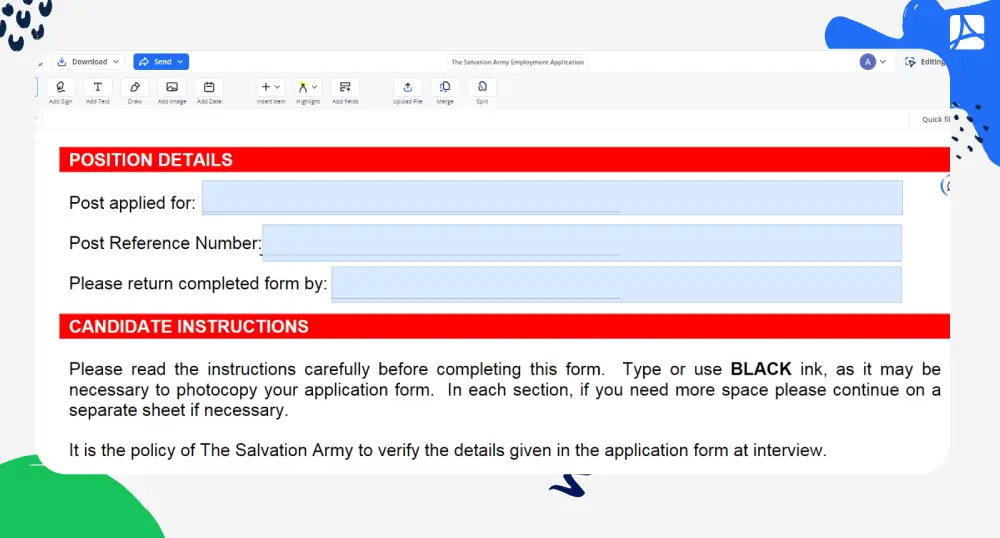 the-salvation-army-employment-application screenshot