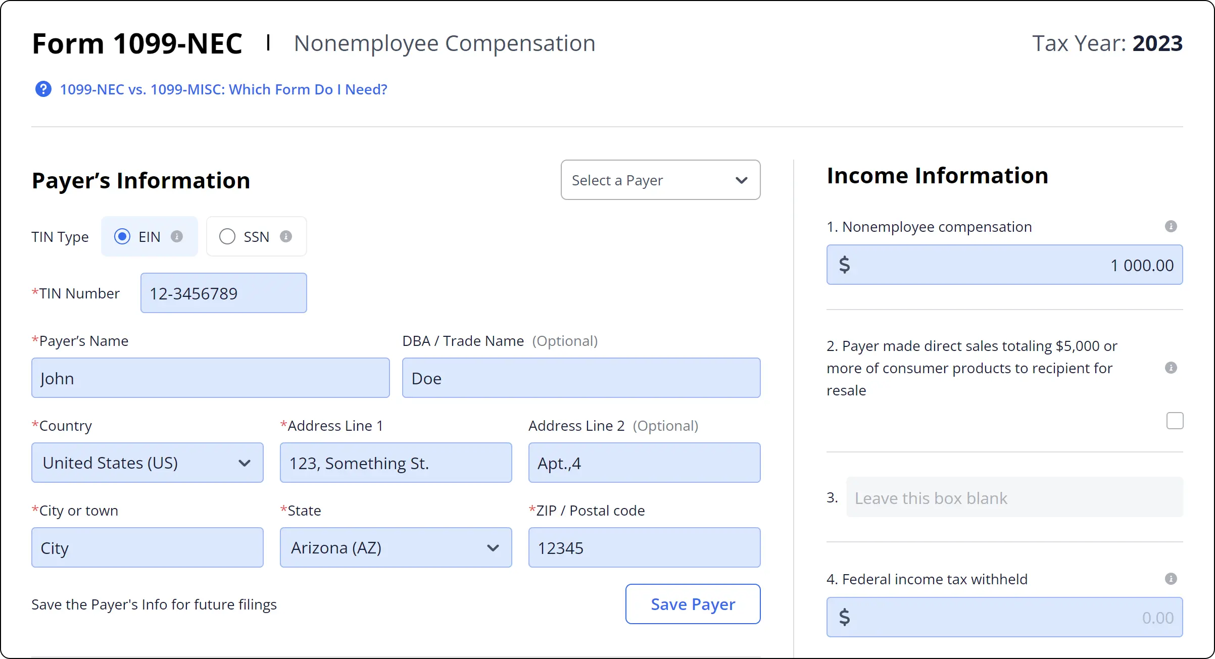 filing 1099 nec online