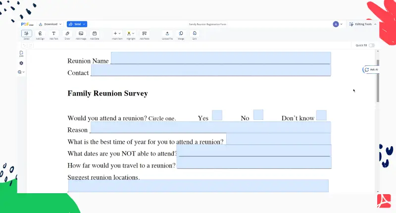 family-reunion-registration-form screenshot