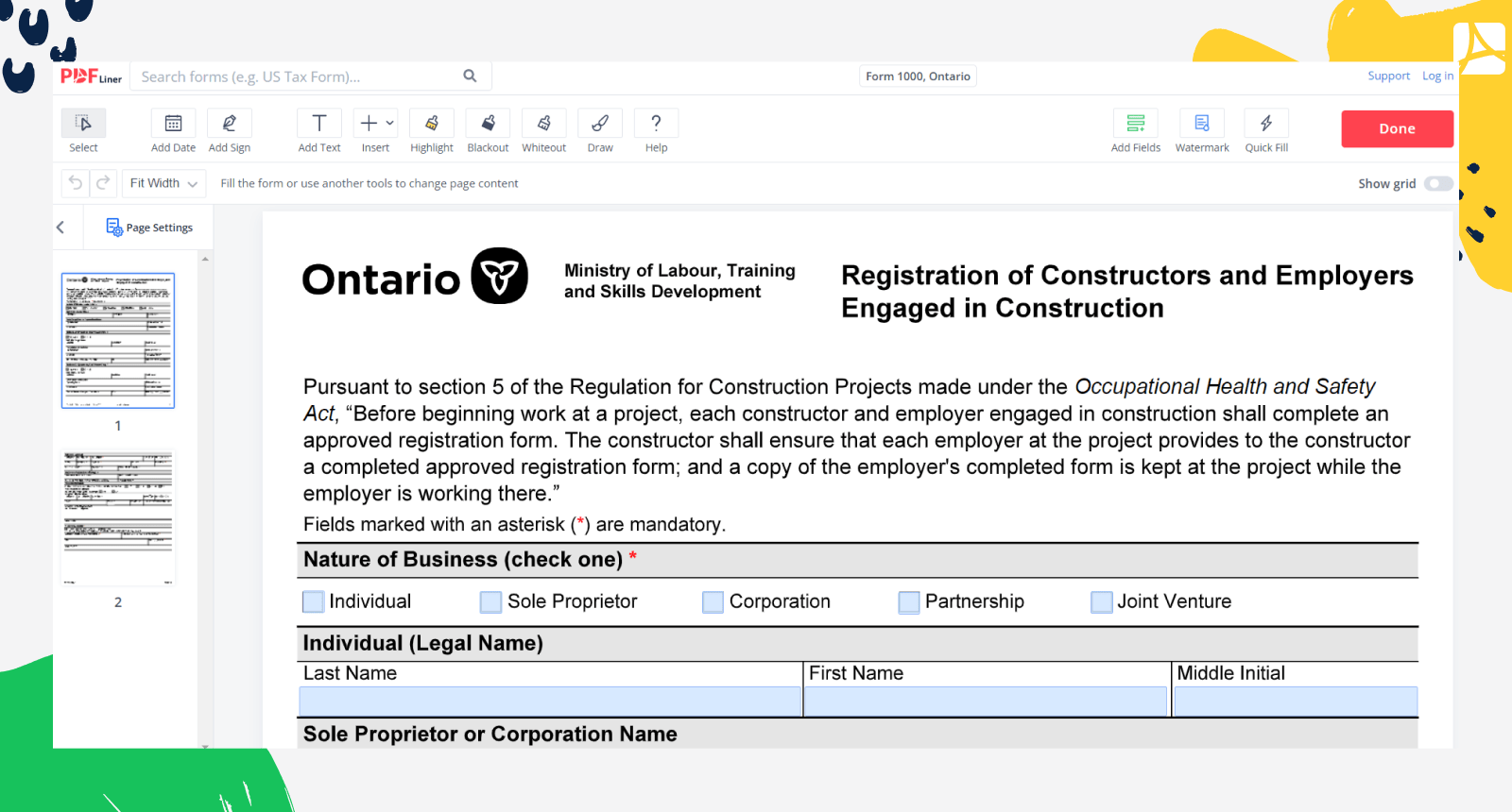 Form 1000, Ontario on PDFLiner