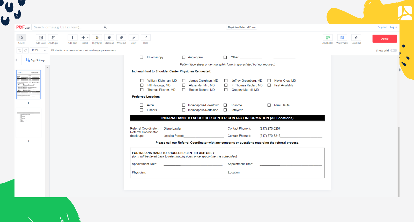 Fill Physician Referral Form on PDFLiner
