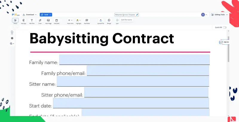 Babysitter Contract Template