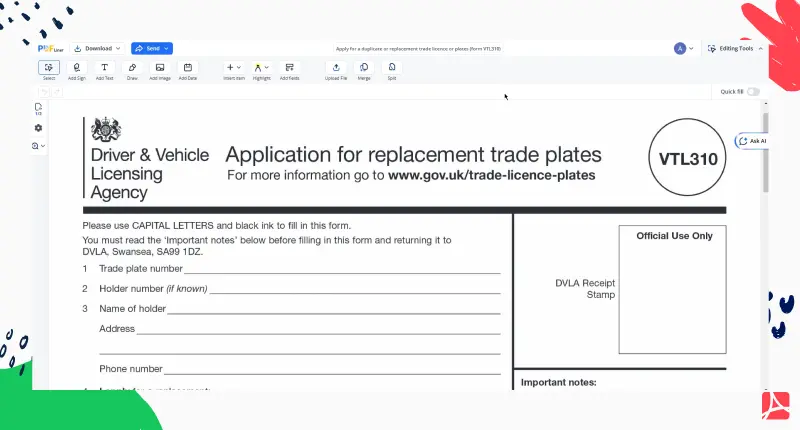 form VTL310