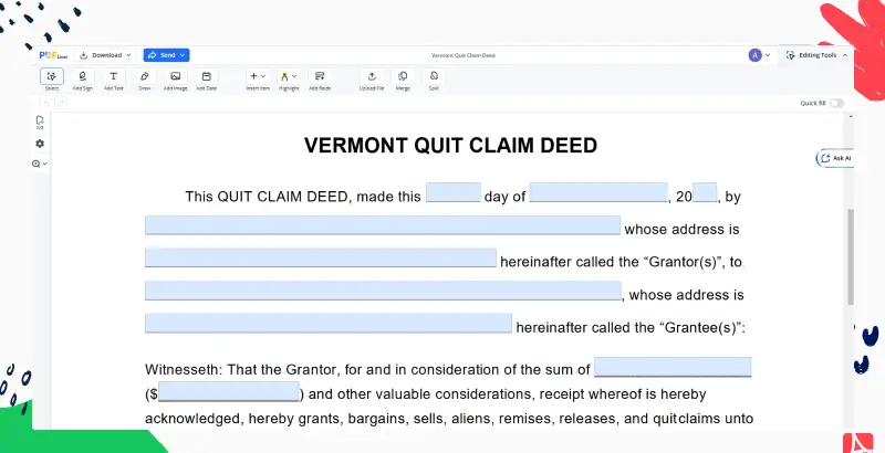 Vermont Quit Claim Deed