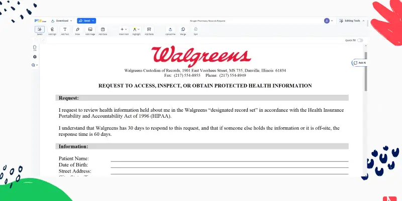Kroger Pharmacy Records Request