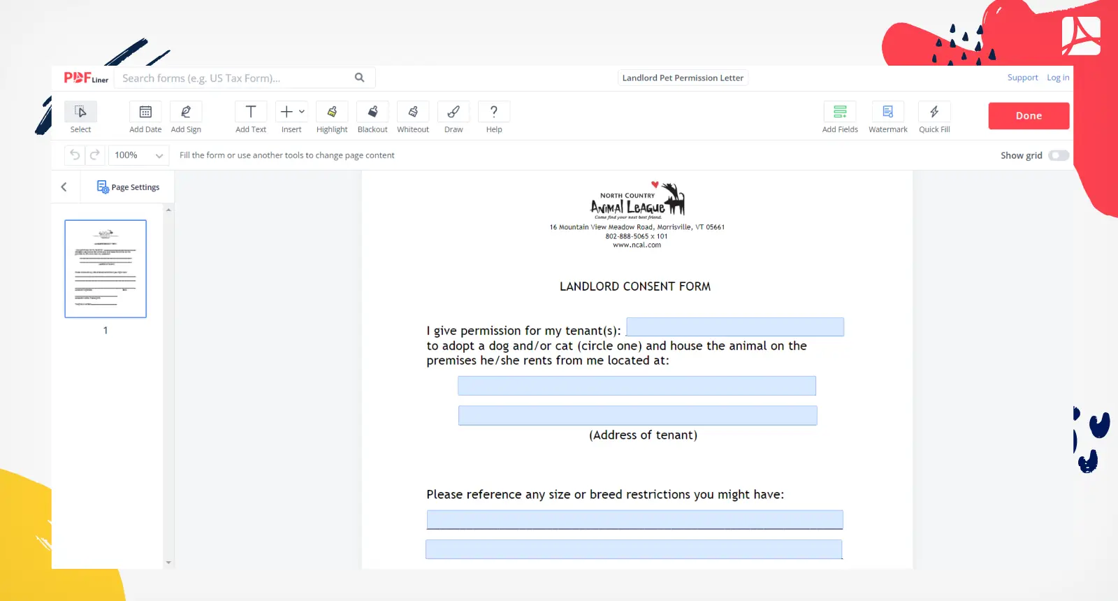 landlord-pet-permission-letter-pdf-form-pdfliner
