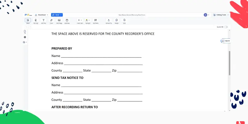 New Mexico General Warranty Deed Form