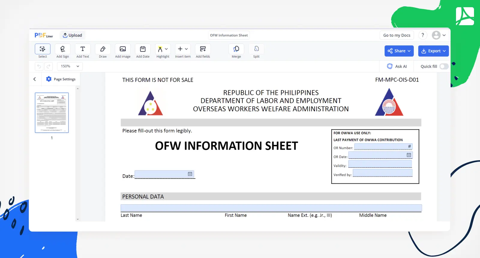 OFW Info Sheet PDF screenshot