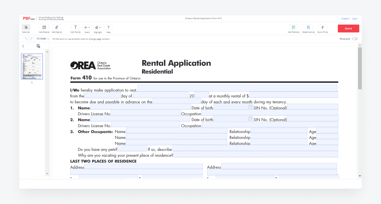 Filling Out A Rental Application