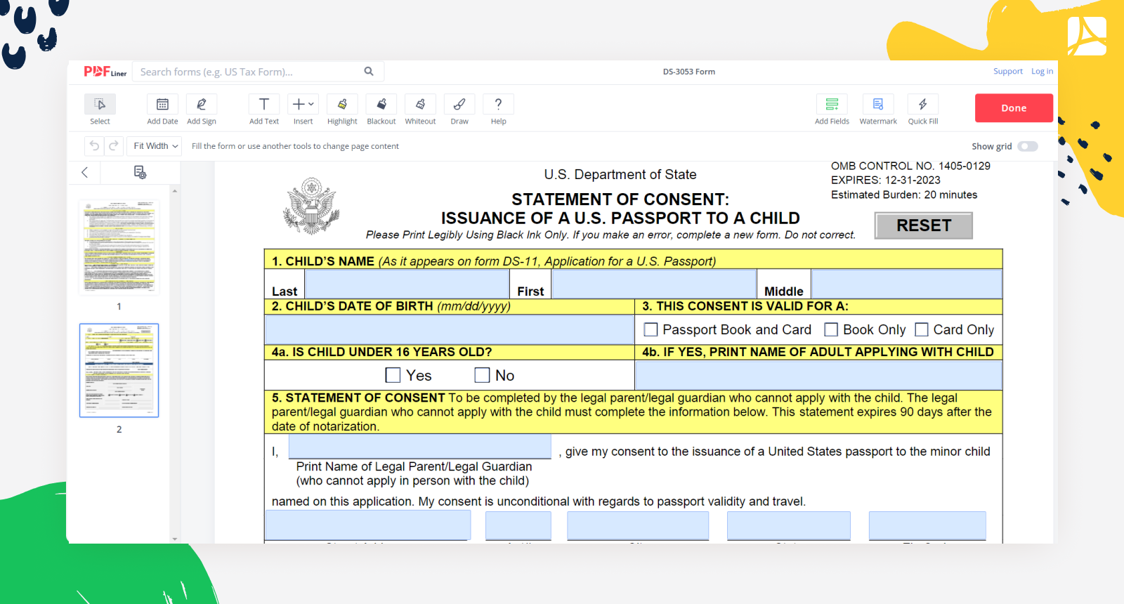 What DS-3053 Is & How to Fill Out DS-3053 Form Online