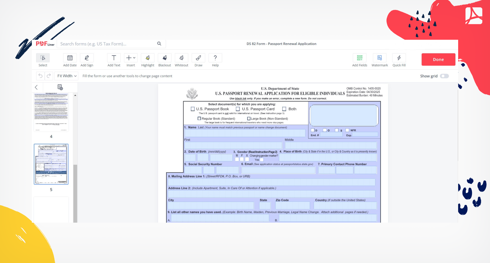 Where to Get Form DS-82 for Passport Renewal