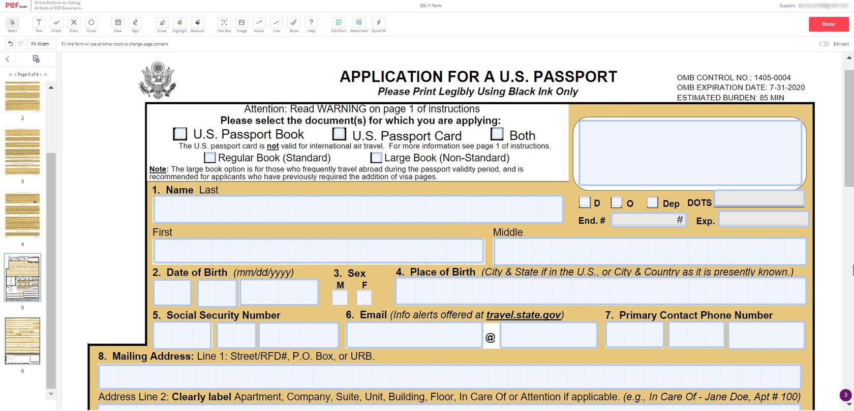 What Is DS-11 Form And How to Fill it Out | PDFliner