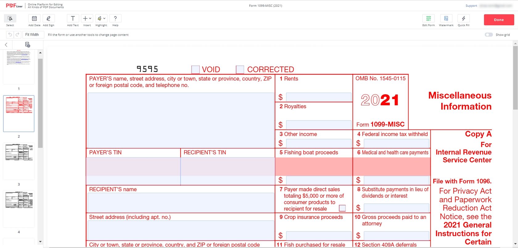 What Is A 1099 Misc Form And How To Fill Out For Irs Pdfliner