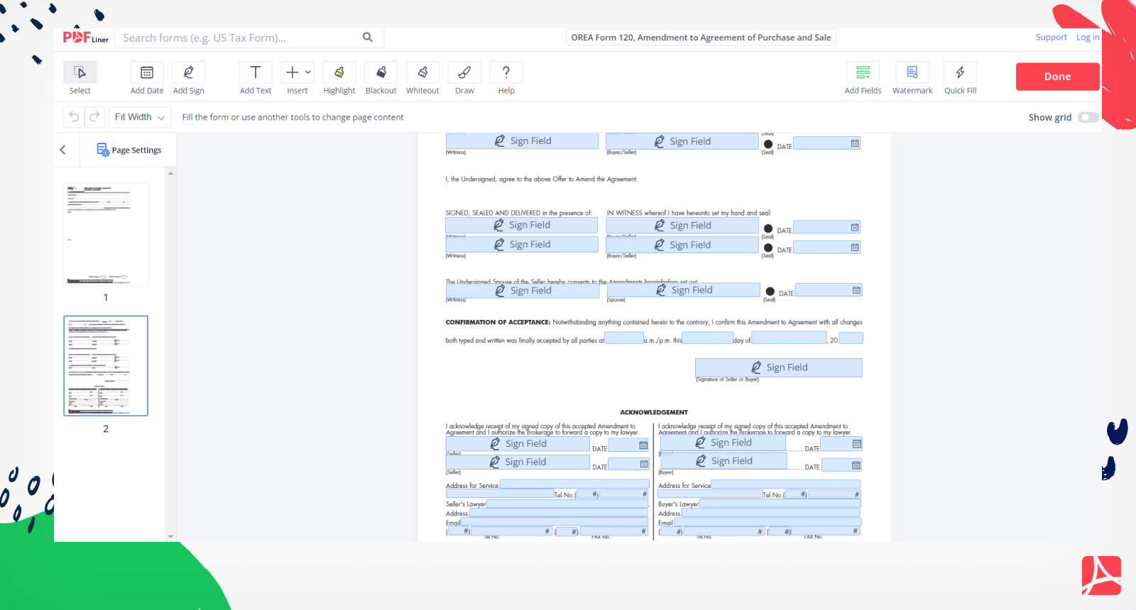 OREA Form 120 Screenshot 2