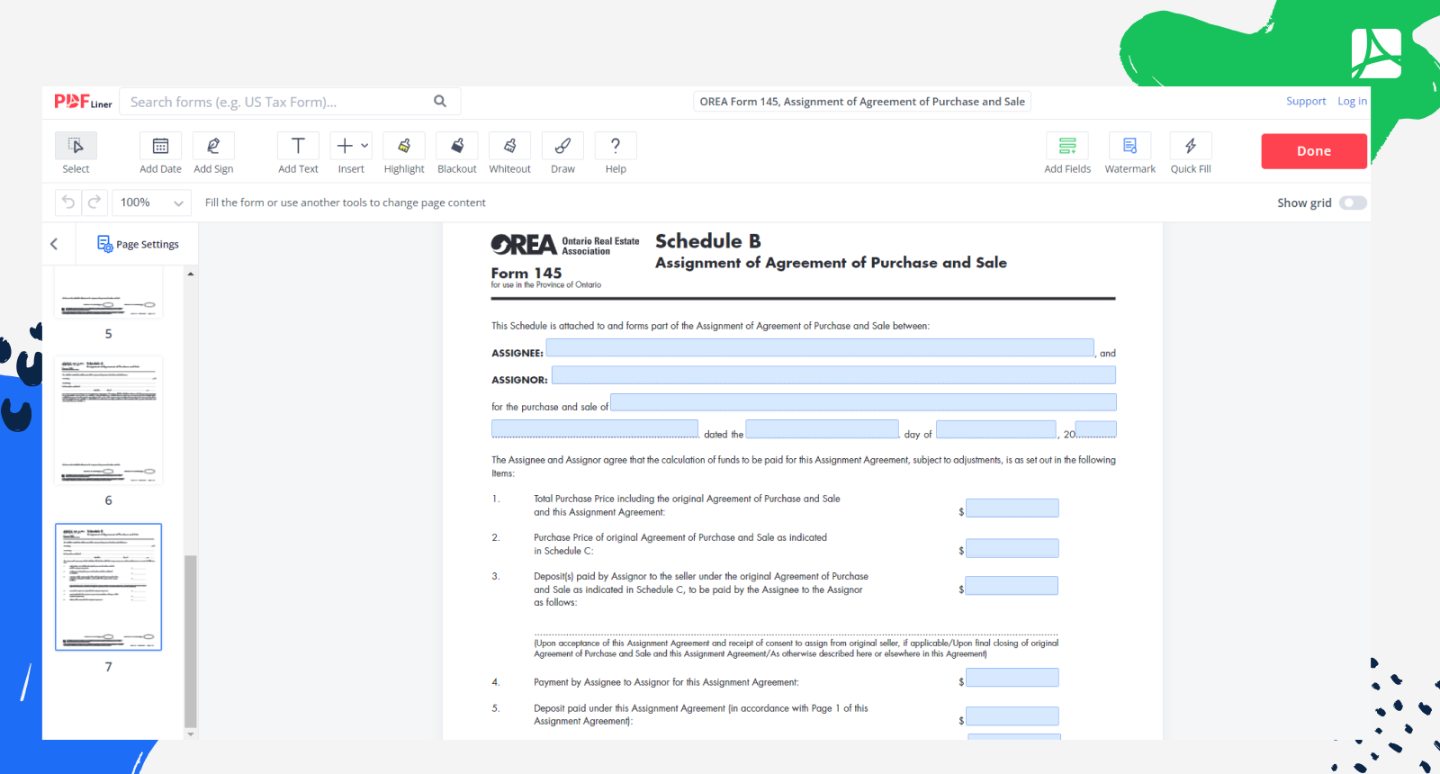 OREA Form 145 Screenshot 2