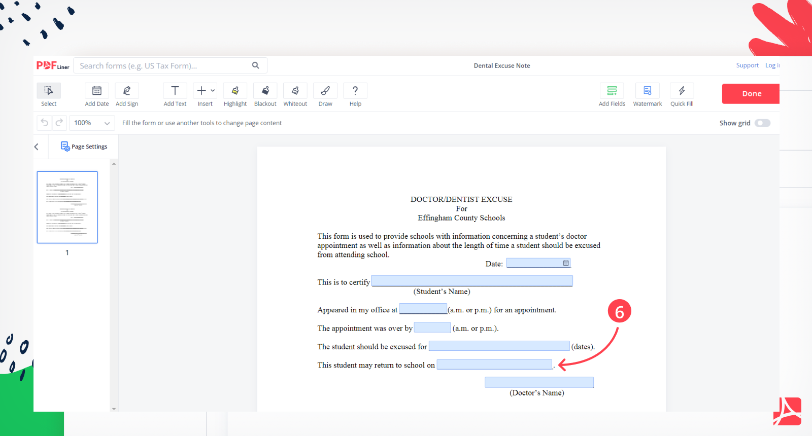 Dental Excuse Note screenshot step 6