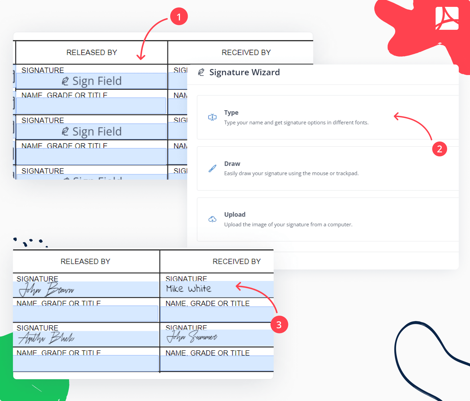 Signing Chain of Custody on PDFLiner