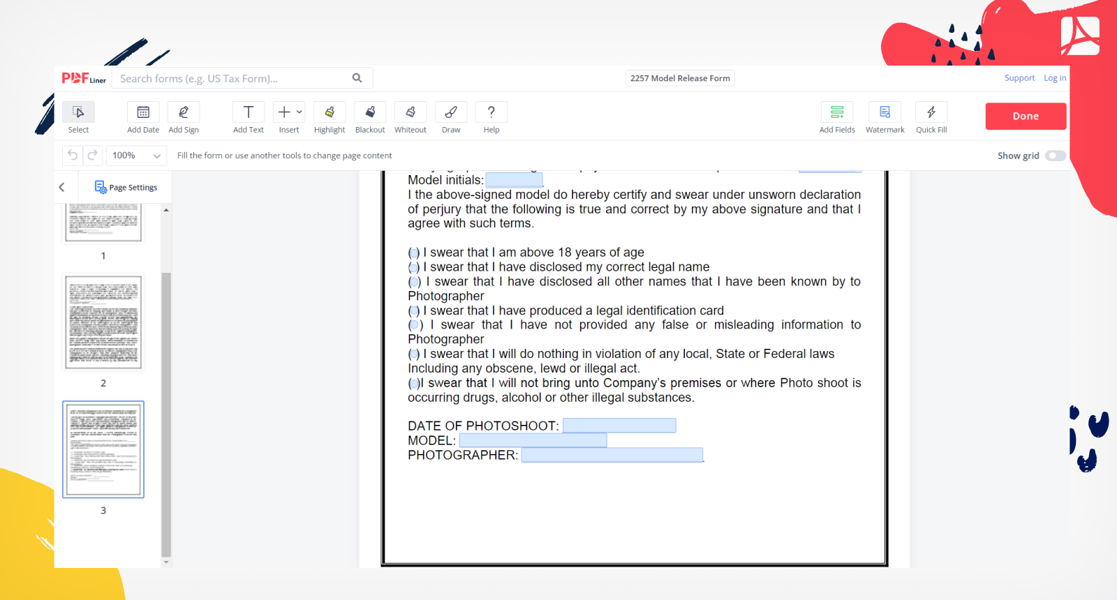 Model Release Form 2257 Screenshot 2
