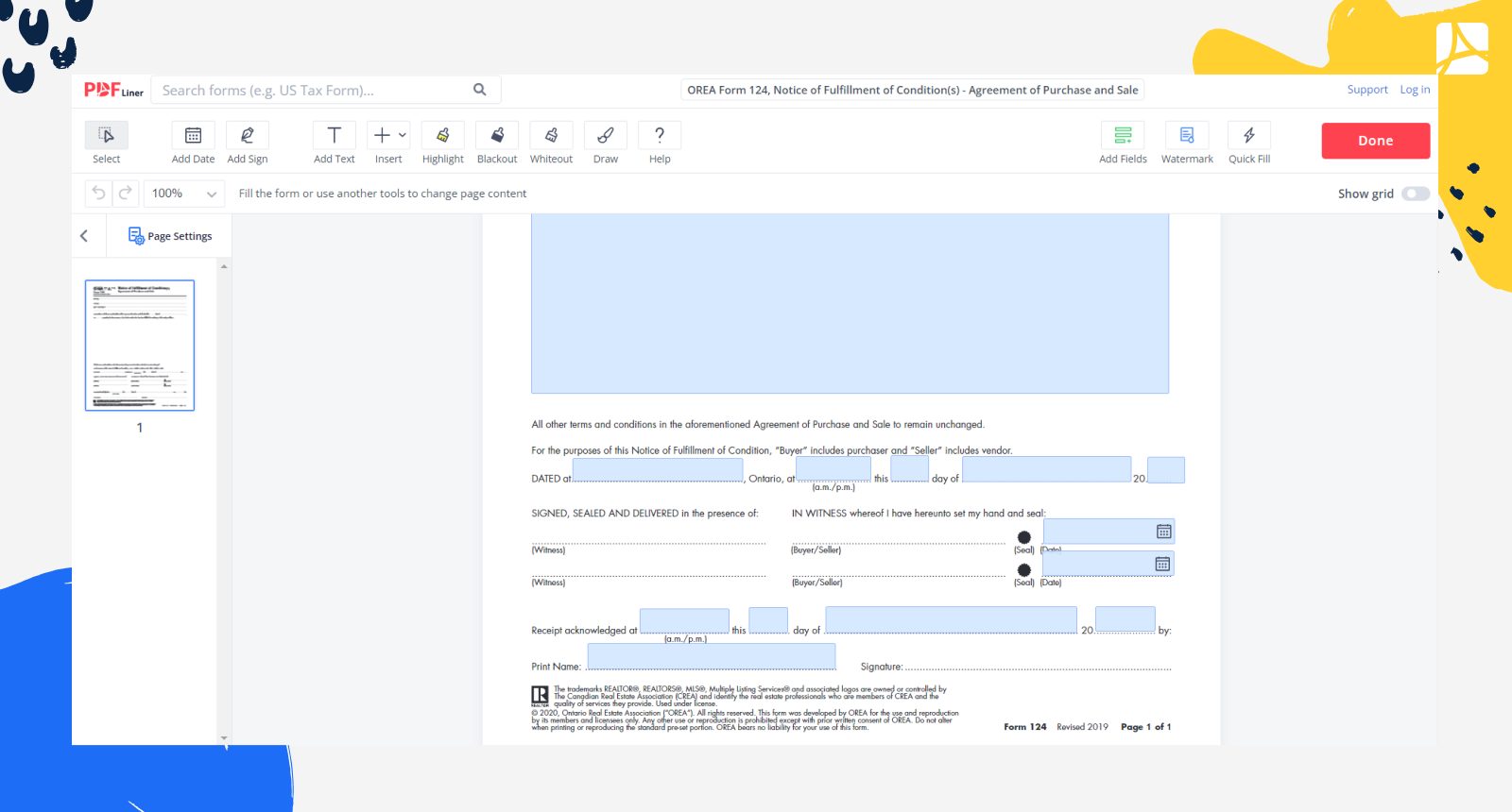 OREA Form 124 Screenshot 2
