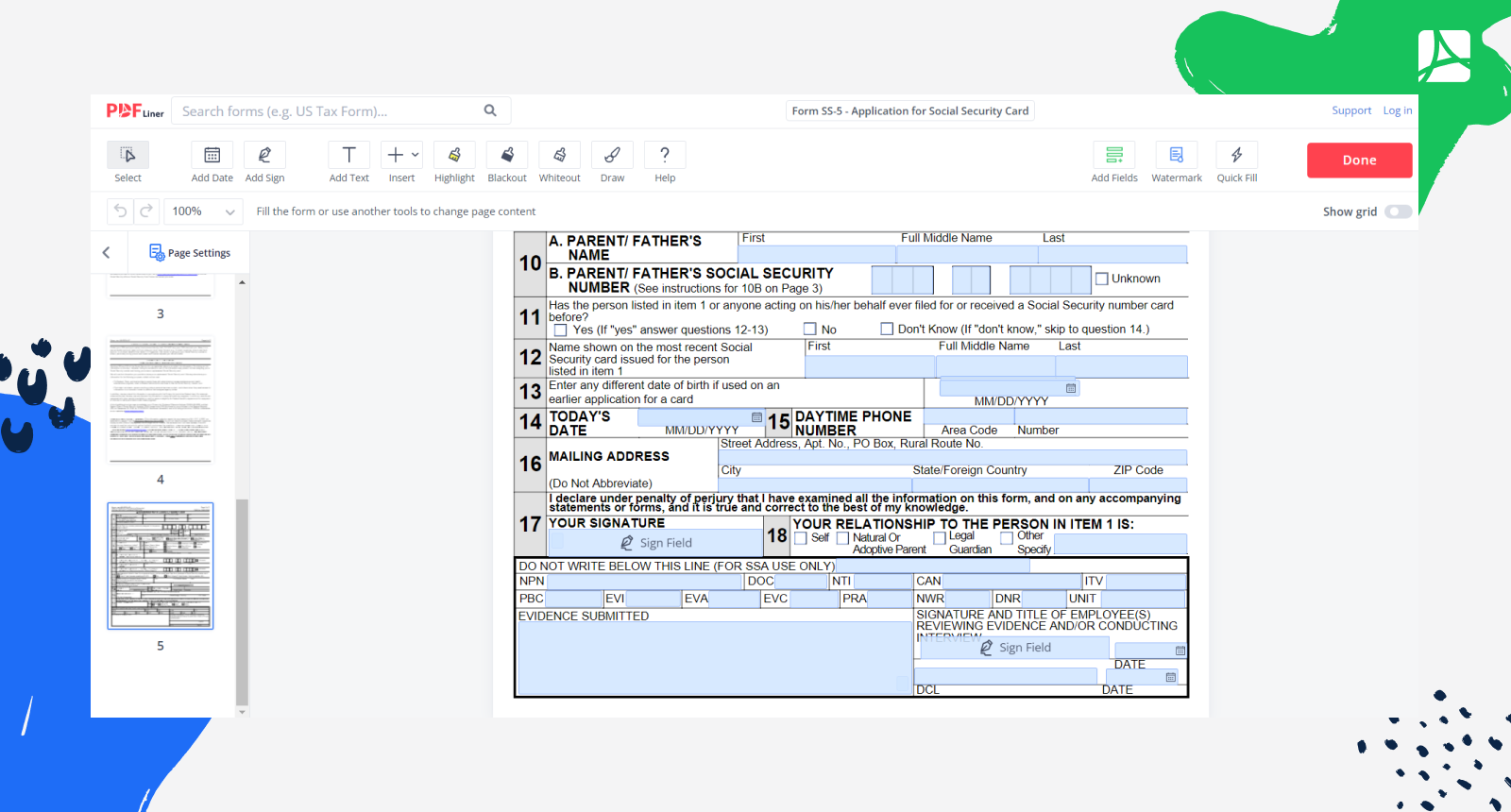 Application for Social Security Card 2 Screenshot