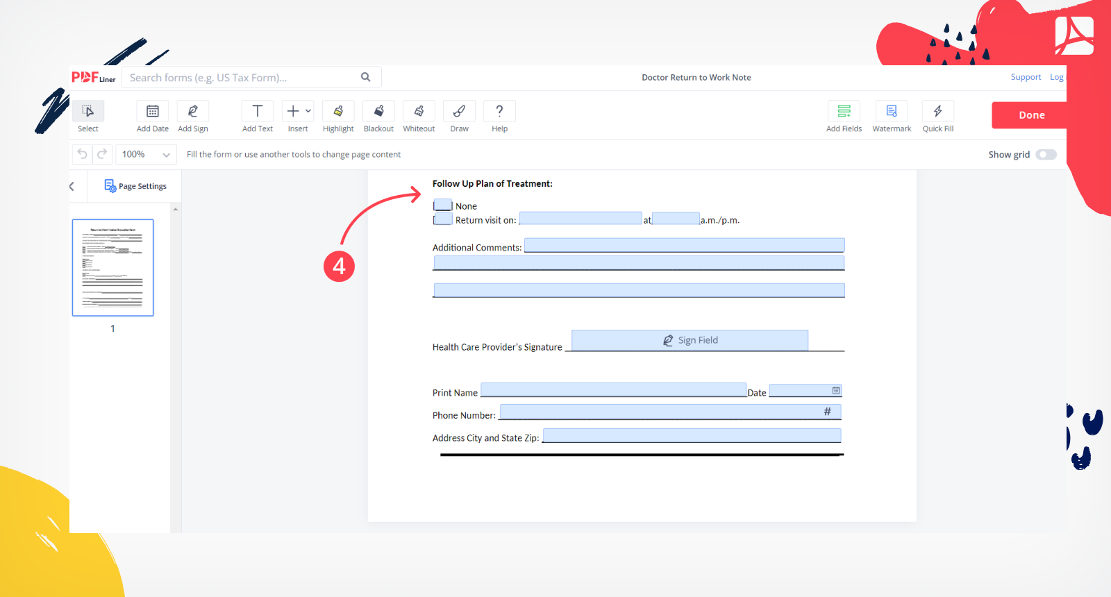 Doctor Return to Work Note screenshot step 4